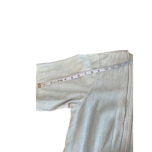 Eddie Bauer Dress Chambray Denim Festival Heritage Cottagecore Midi Medium Tall - Picture 11 of 12